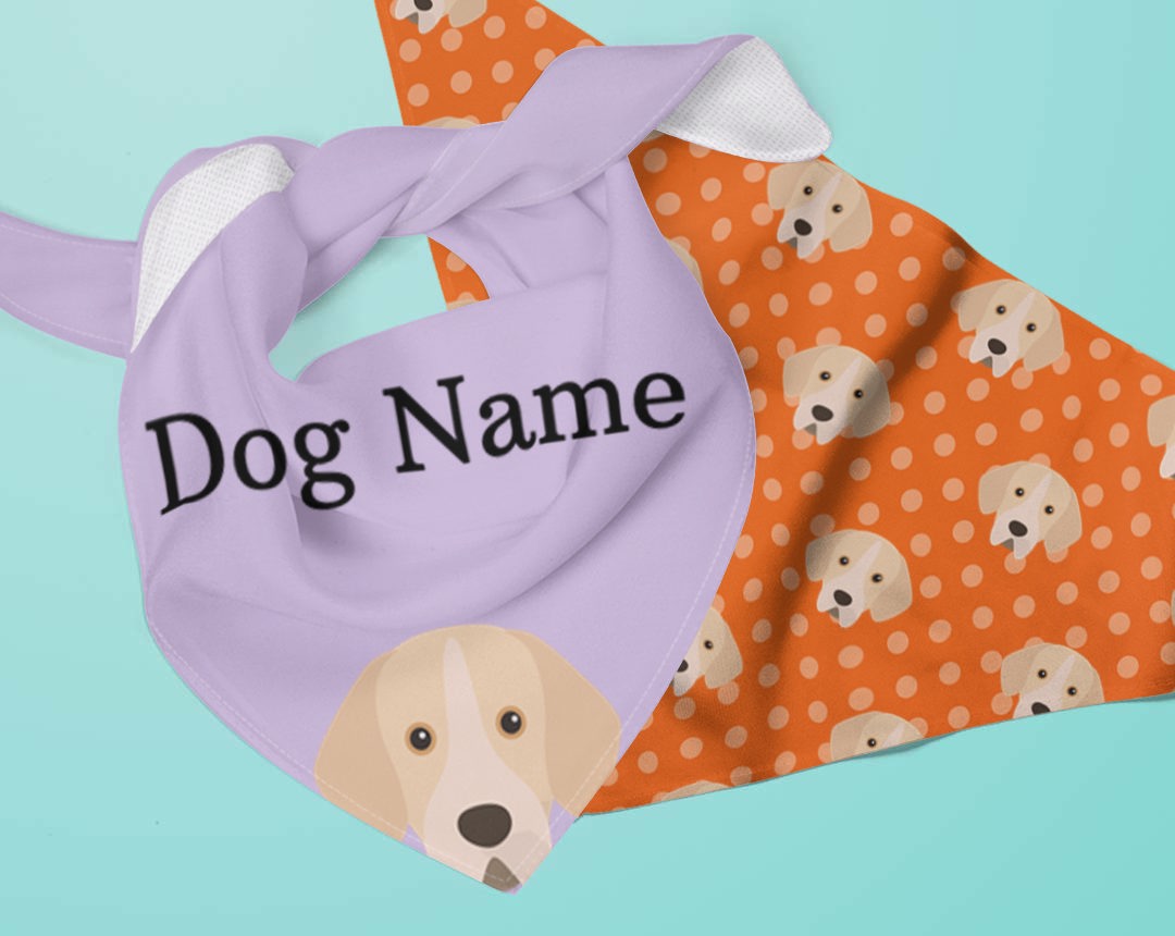 Two Personalized Dog Bandanas