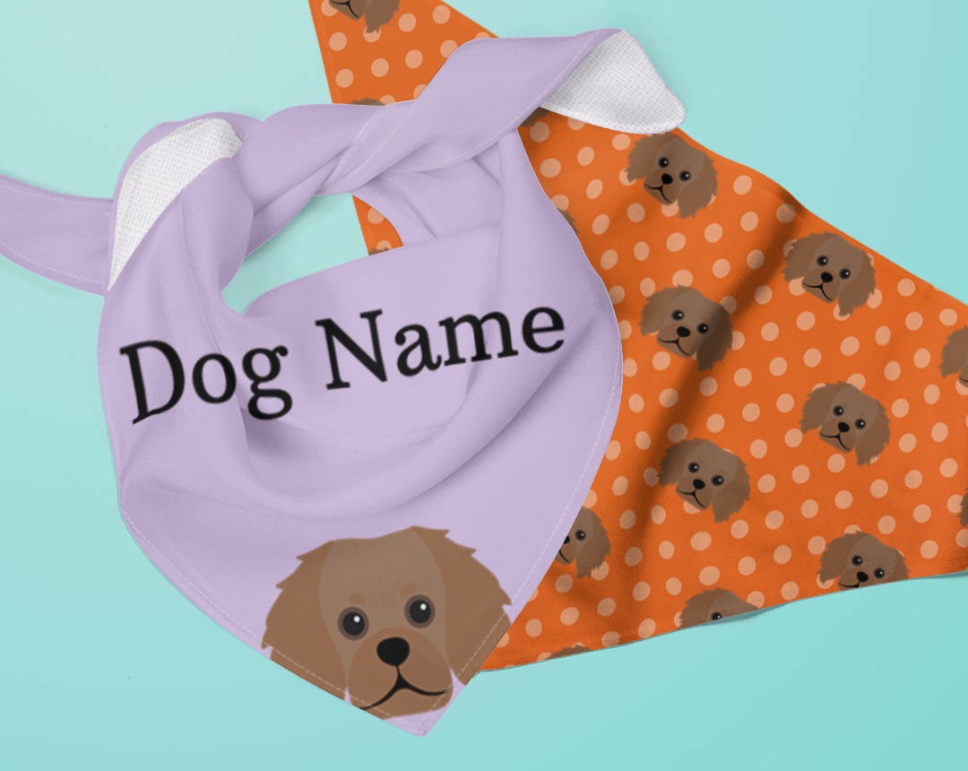 Two Personalized Dog Bandanas