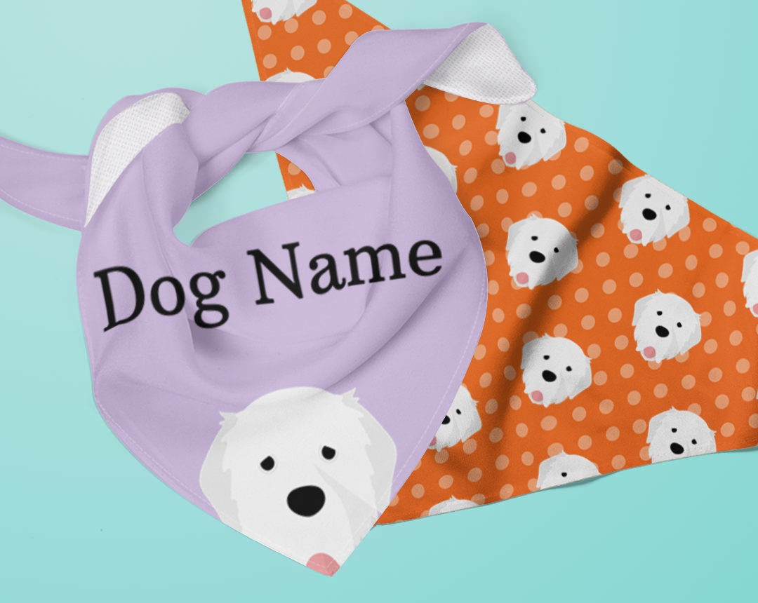 Two Personalized Dog Bandanas