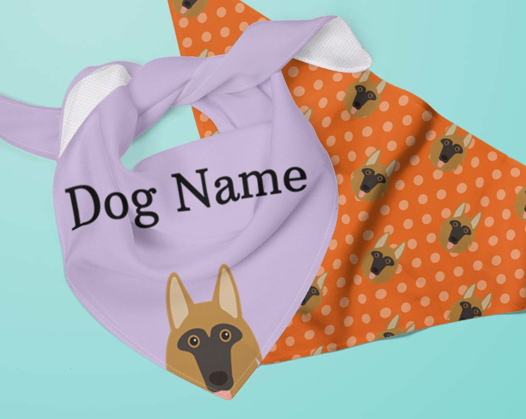 Two dog bandanas personalised for your dog
