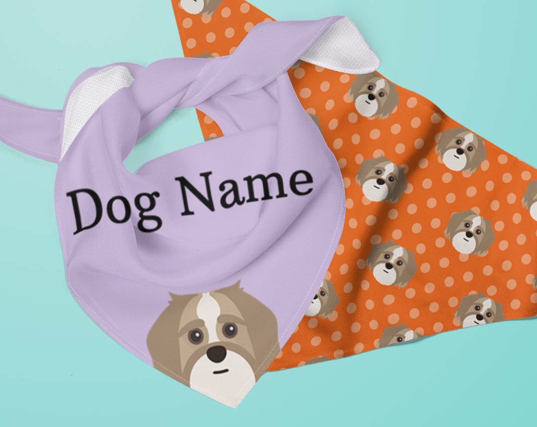 Two dog bandanas personalised for your dog