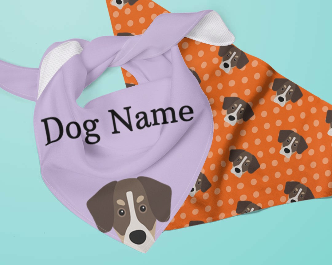 Two Personalized Dog Bandanas