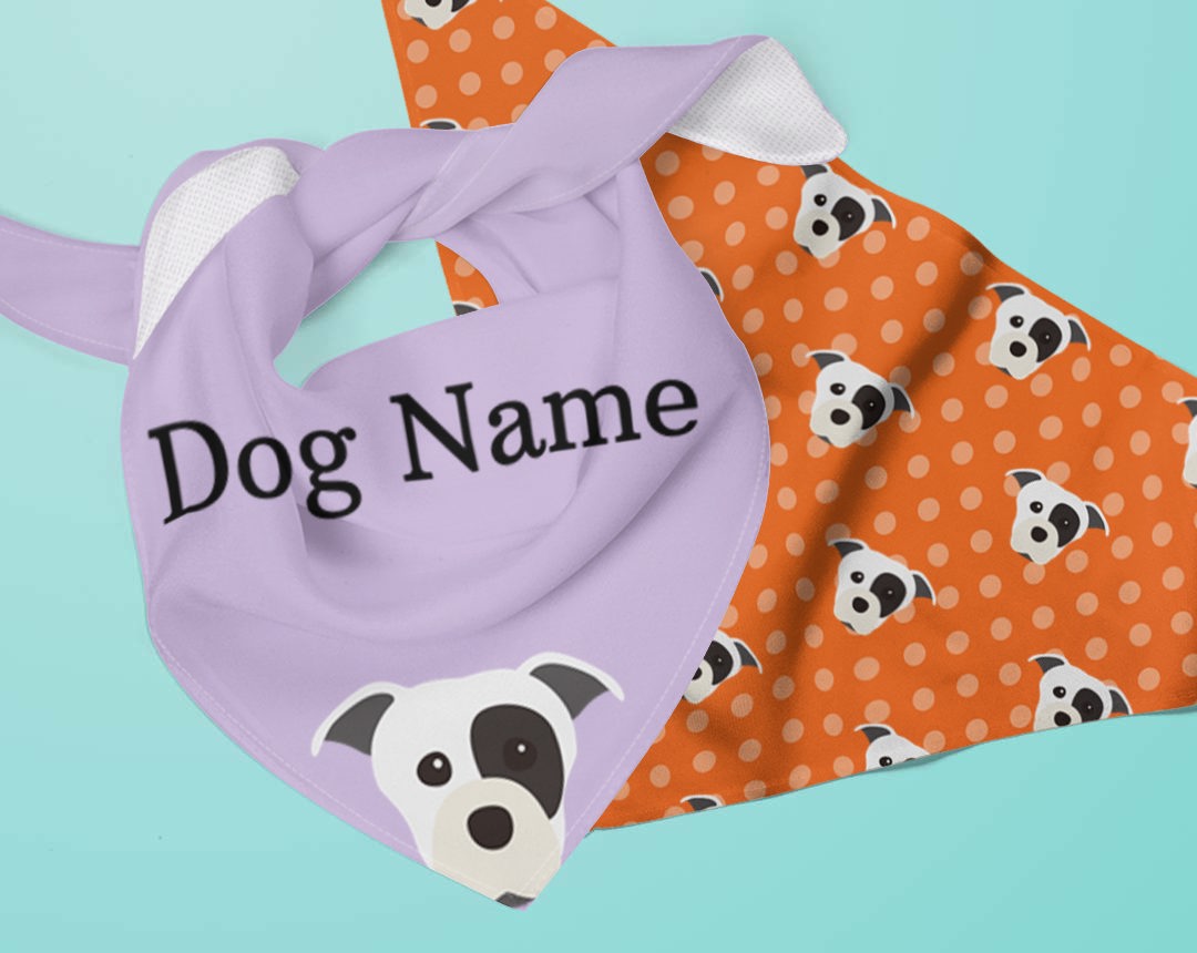 Two dog bandanas personalised for your dog