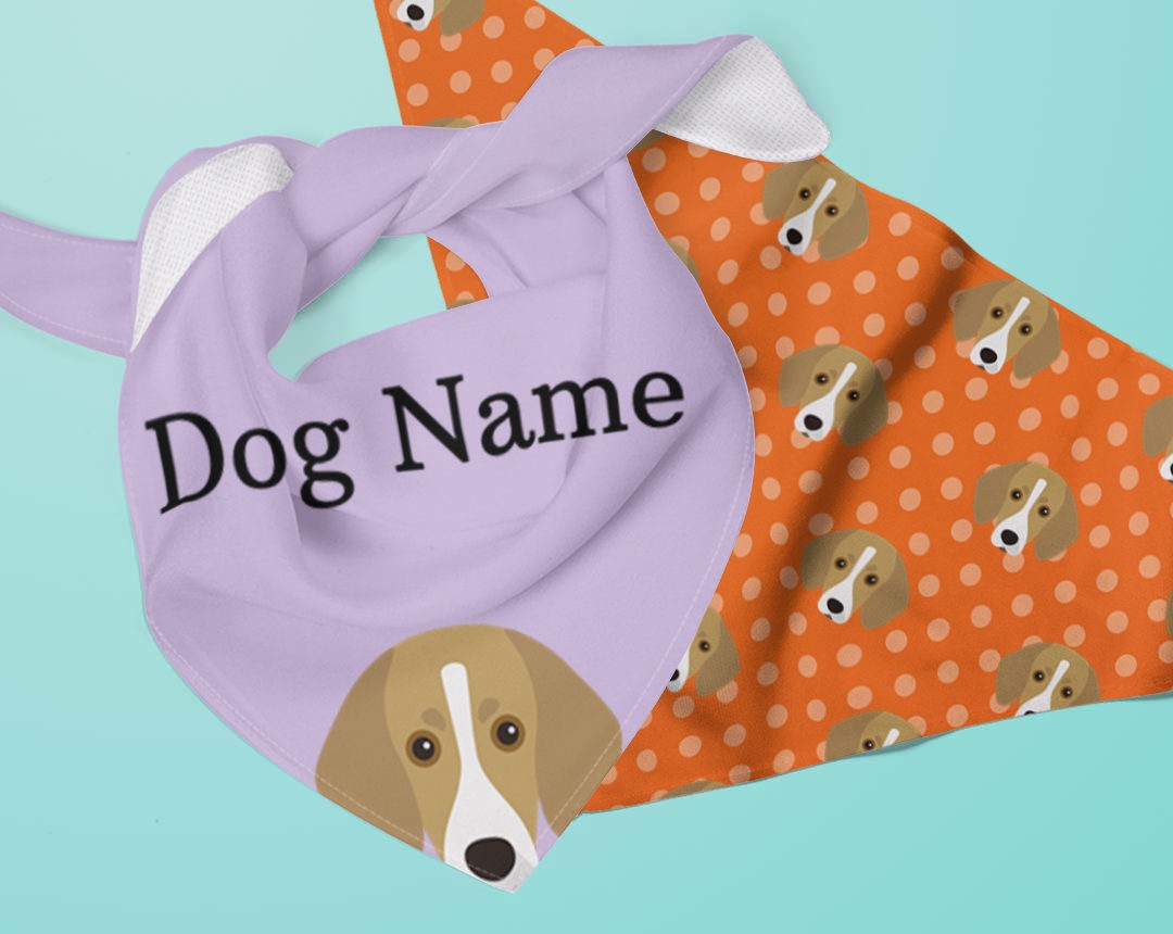 Two dog bandanas personalised for your dog