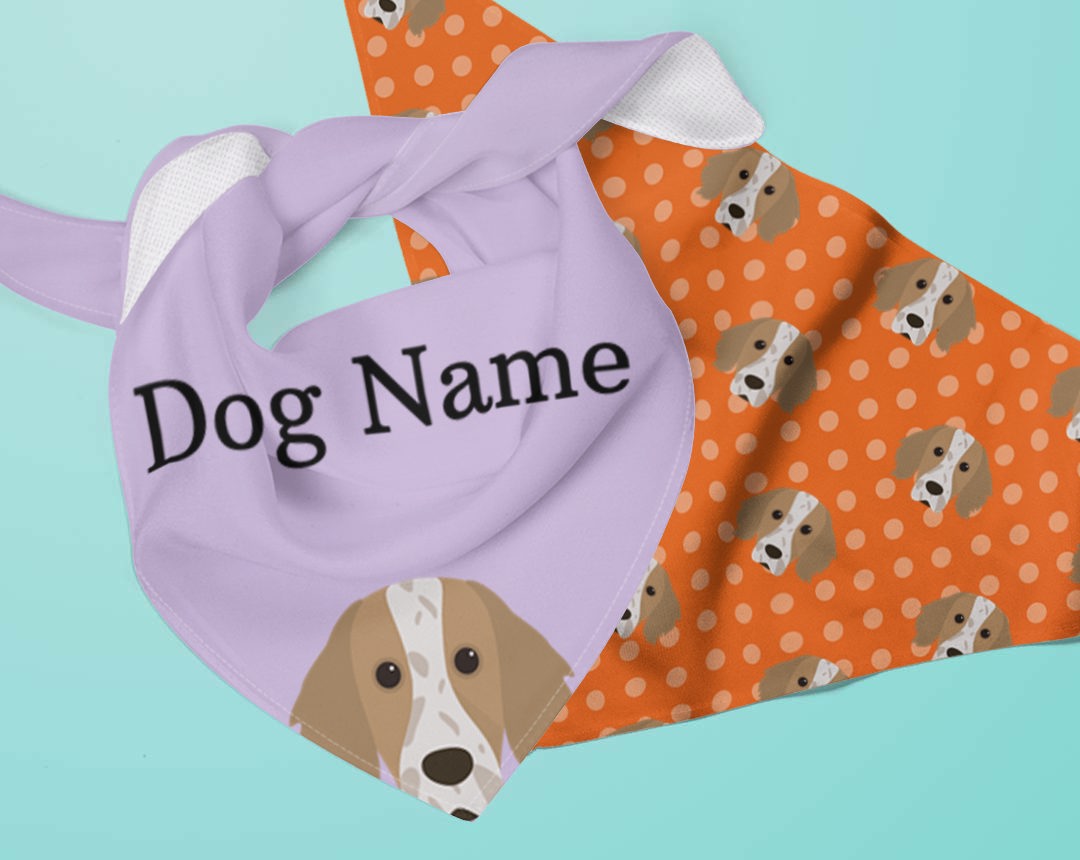 Two Personalized Dog Bandanas