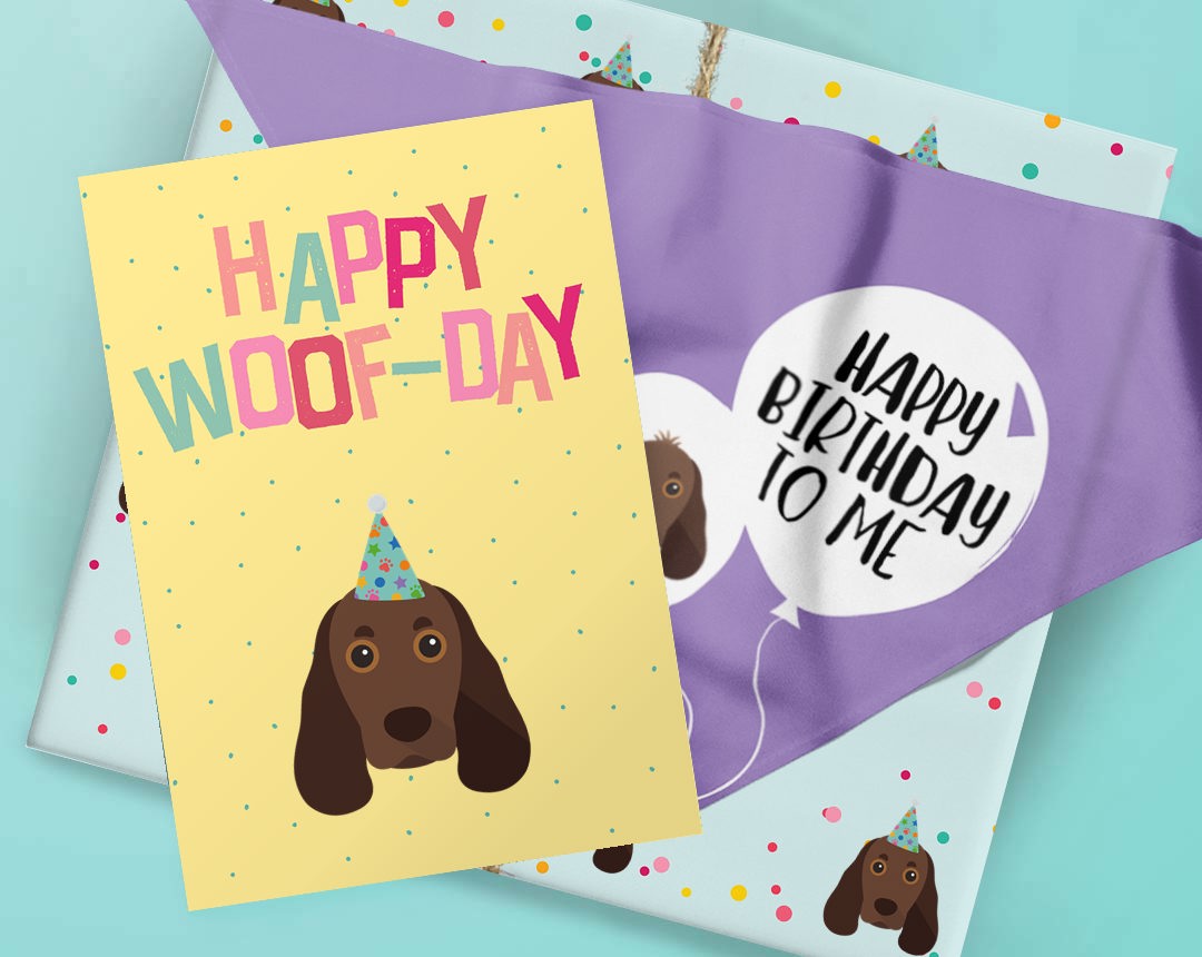 Personalised Dog Birthday Gifts featuring Wrap, Bandana and Card