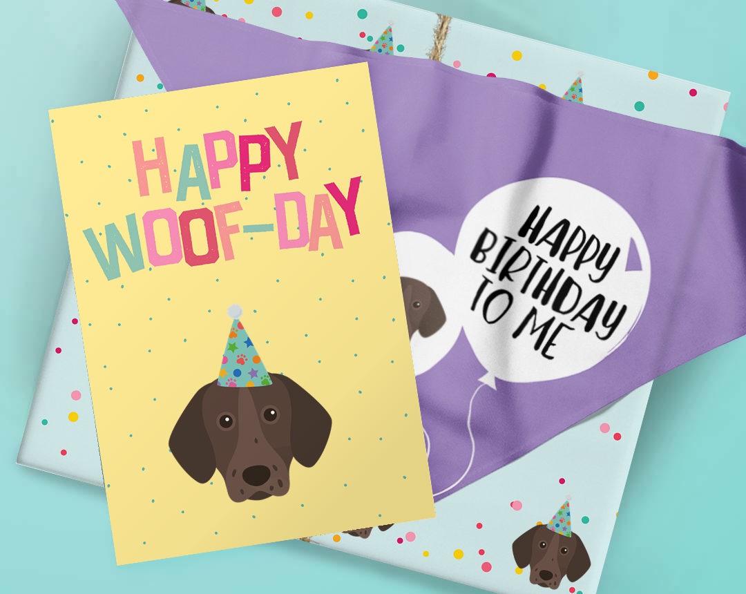 Personalised Dog Birthday Gifts featuring Wrap, Bandana and Card