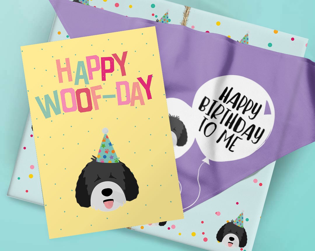 Personalised Dog Birthday Gifts featuring Wrap, Bandana and Card