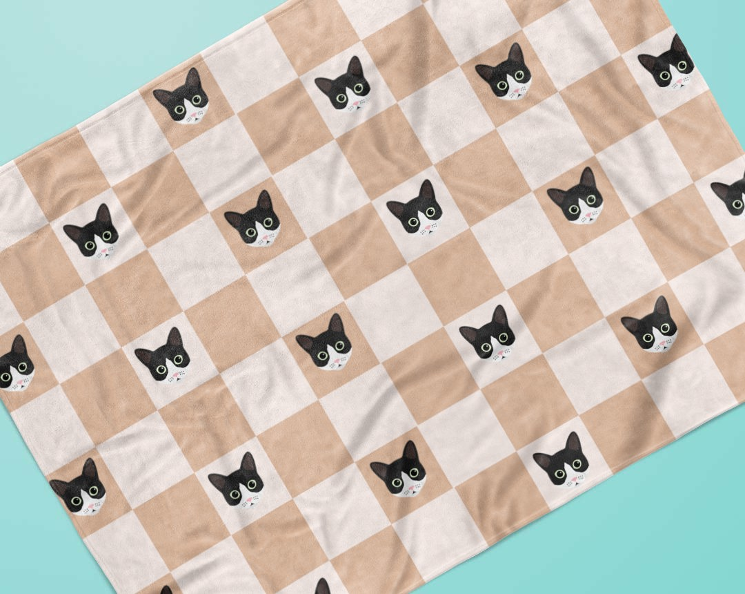 Personalised Cat Blankets featuring your cats icon