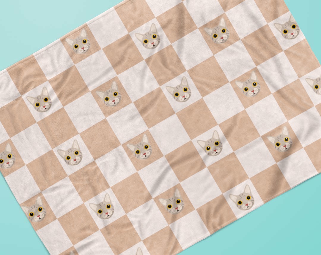 Personalised Cat Blankets featuring your cats icon