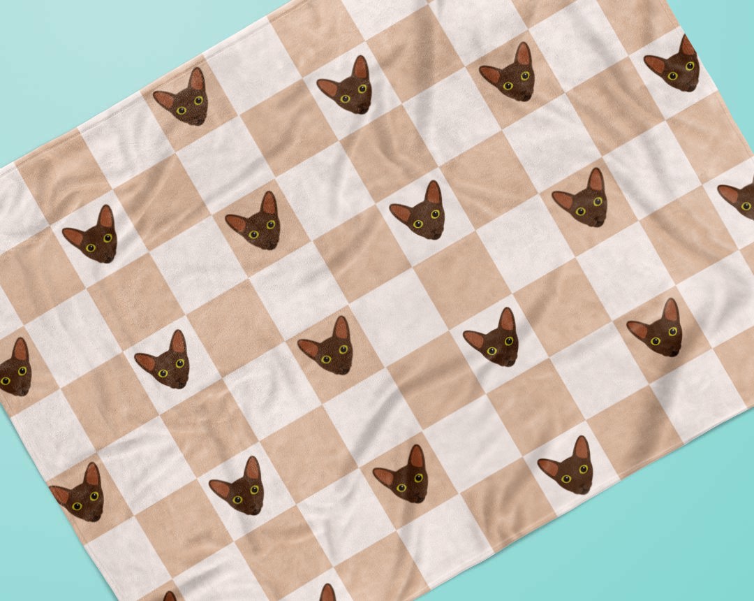 Personalised Cat Blankets featuring your cats icon