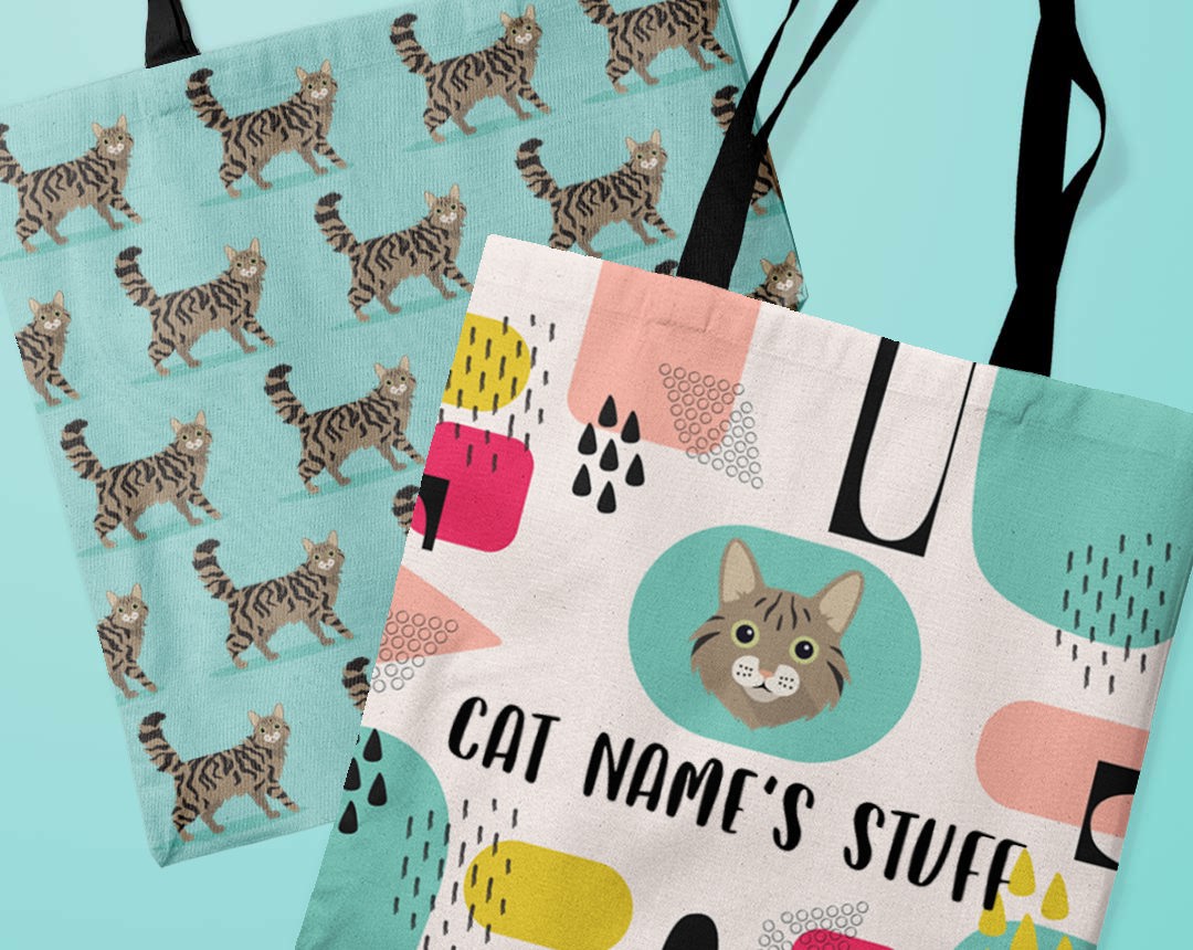 Persoanlised Cat Canvas Bags