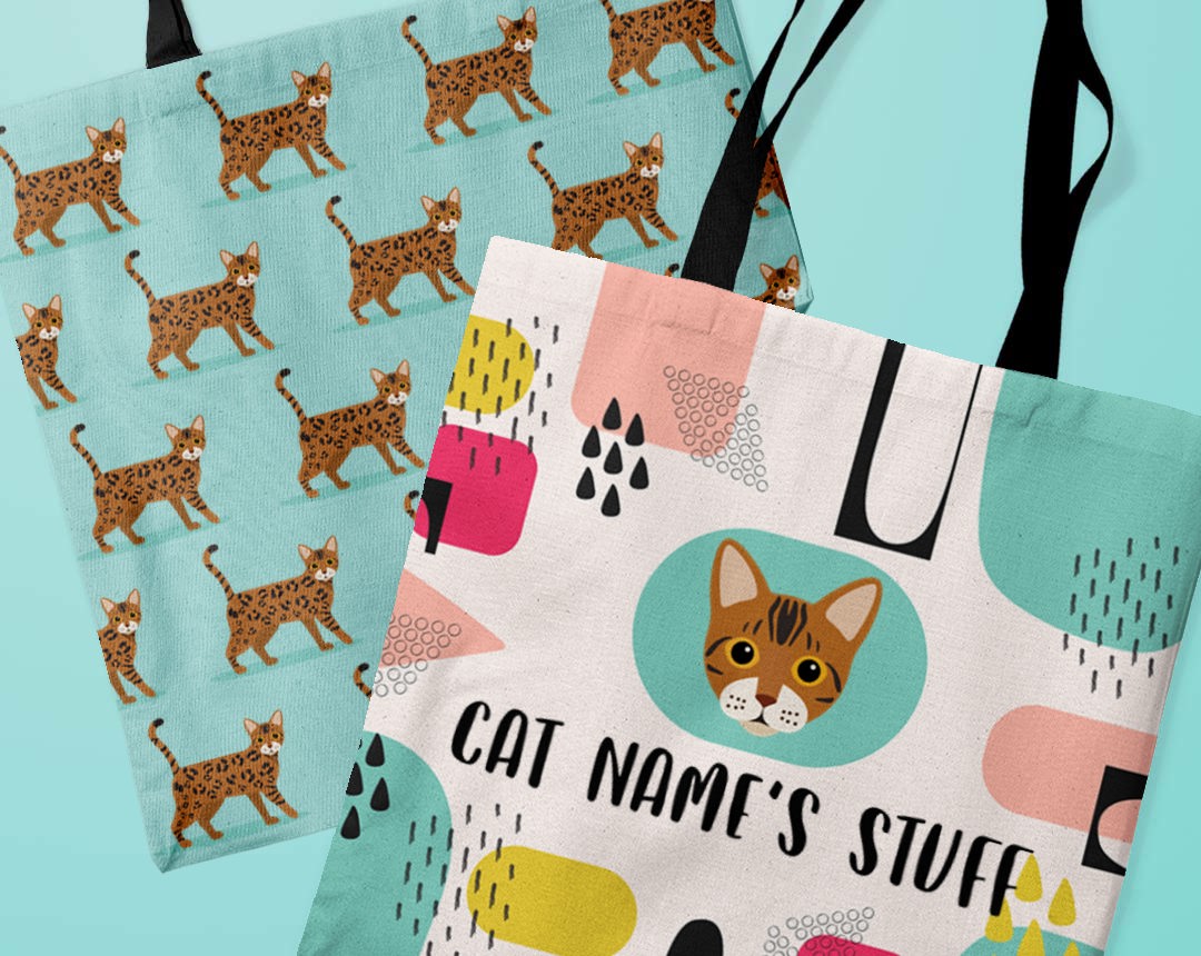 Persoanlised Cat Canvas Bags