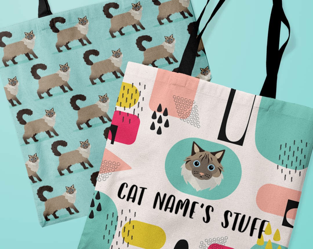 Persoanlised Cat Canvas Bags