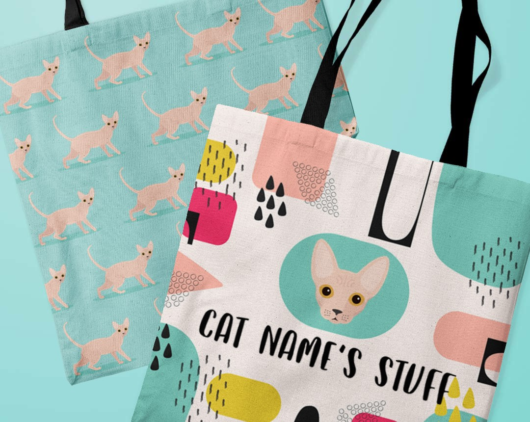 Persoanlised Cat Canvas Bags