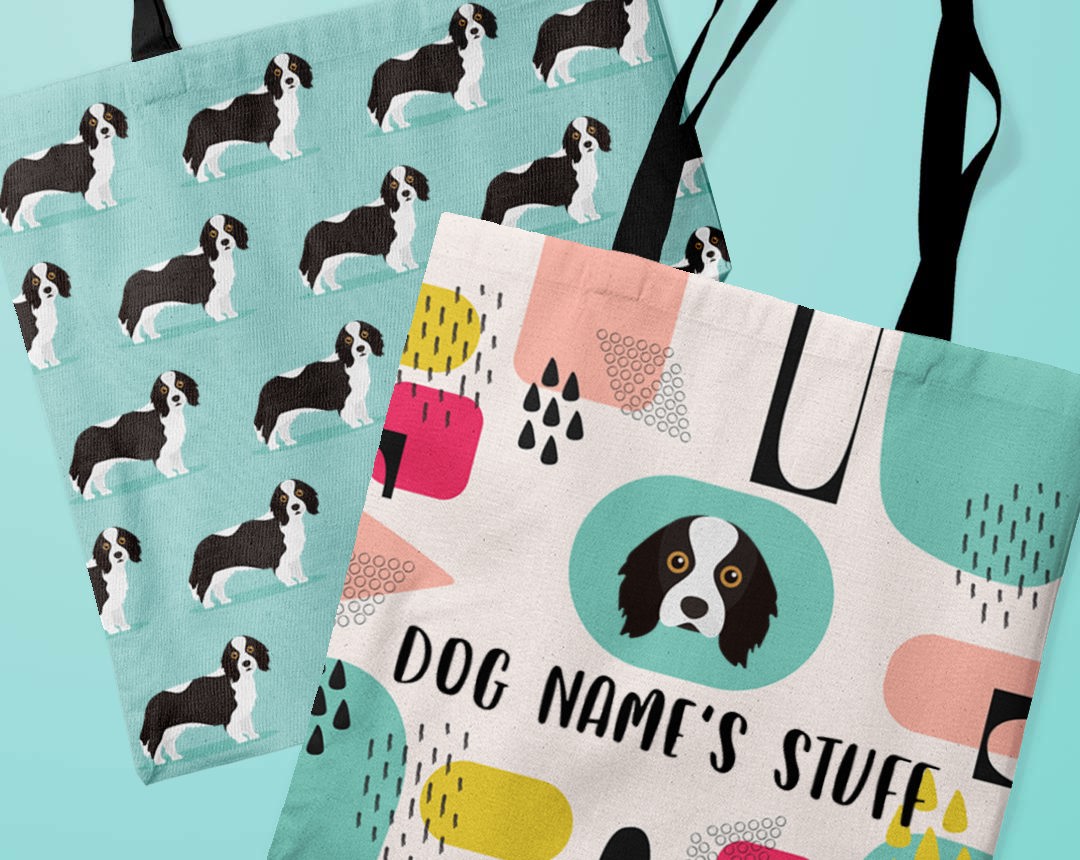 Two canvas bags featuring your dog