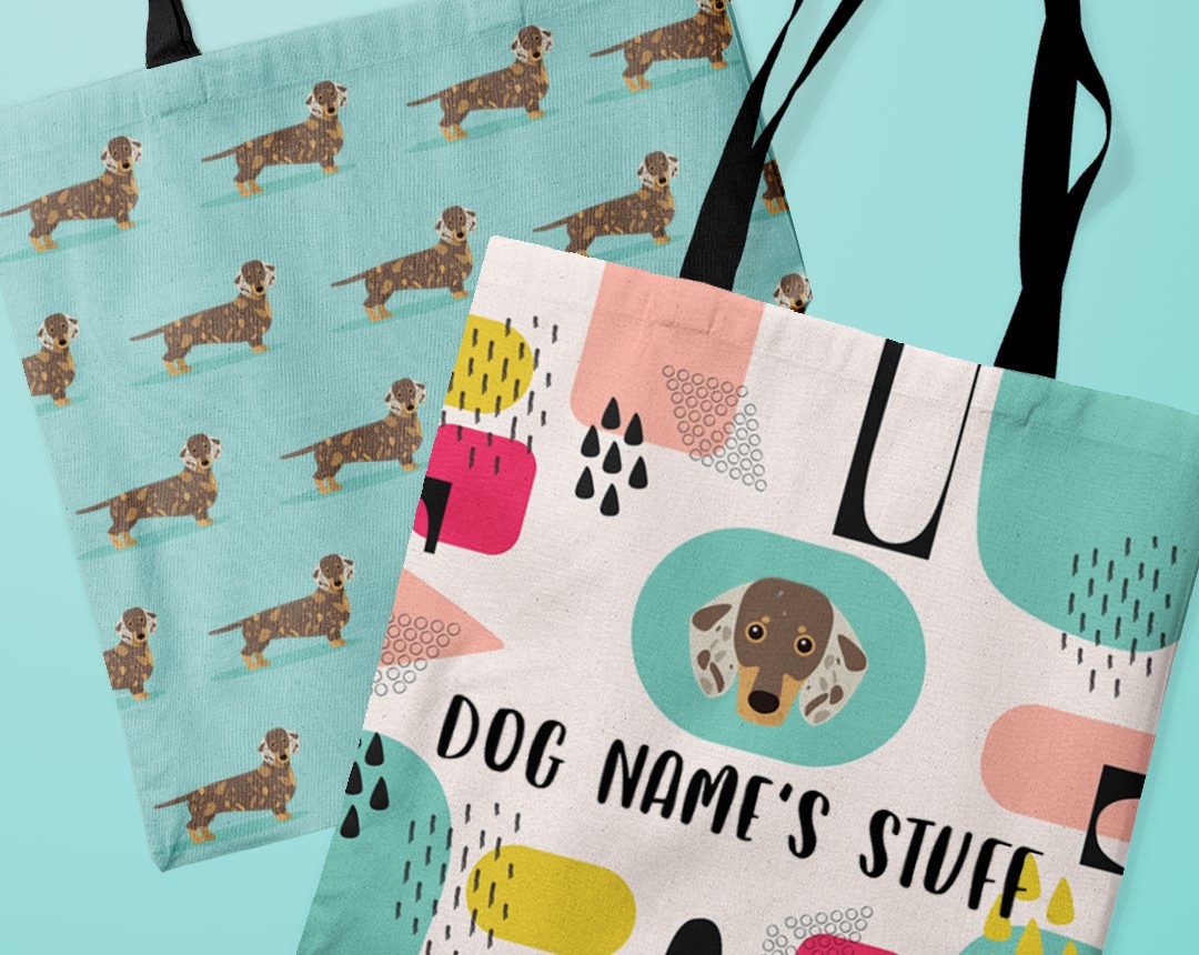 Two canvas bags featuring your dog