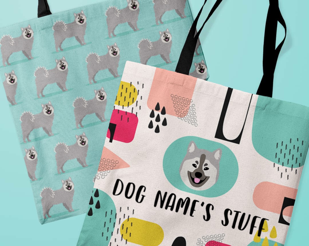 Two canvas bags featuring your dog