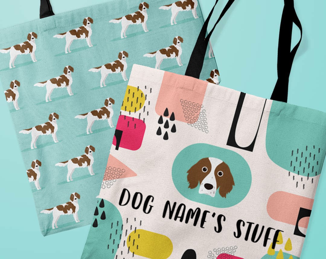 Two canvas bags featuring your dog