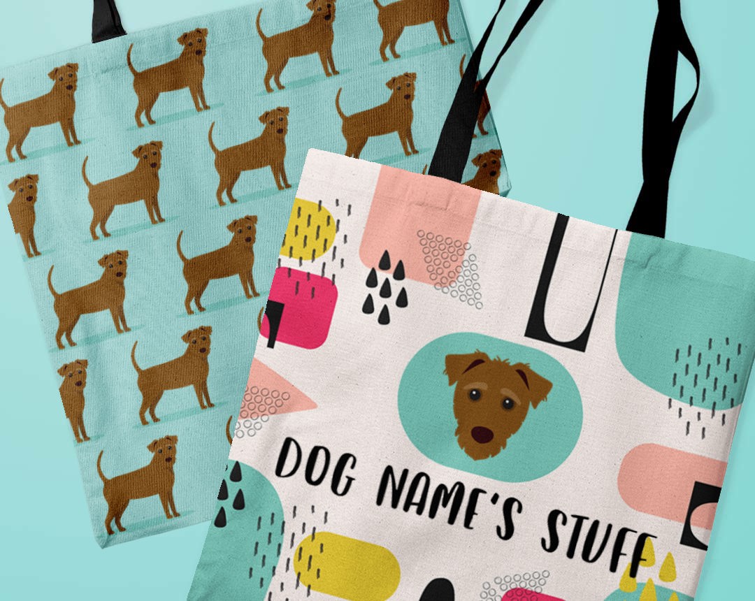 Two canvas bags featuring your dog