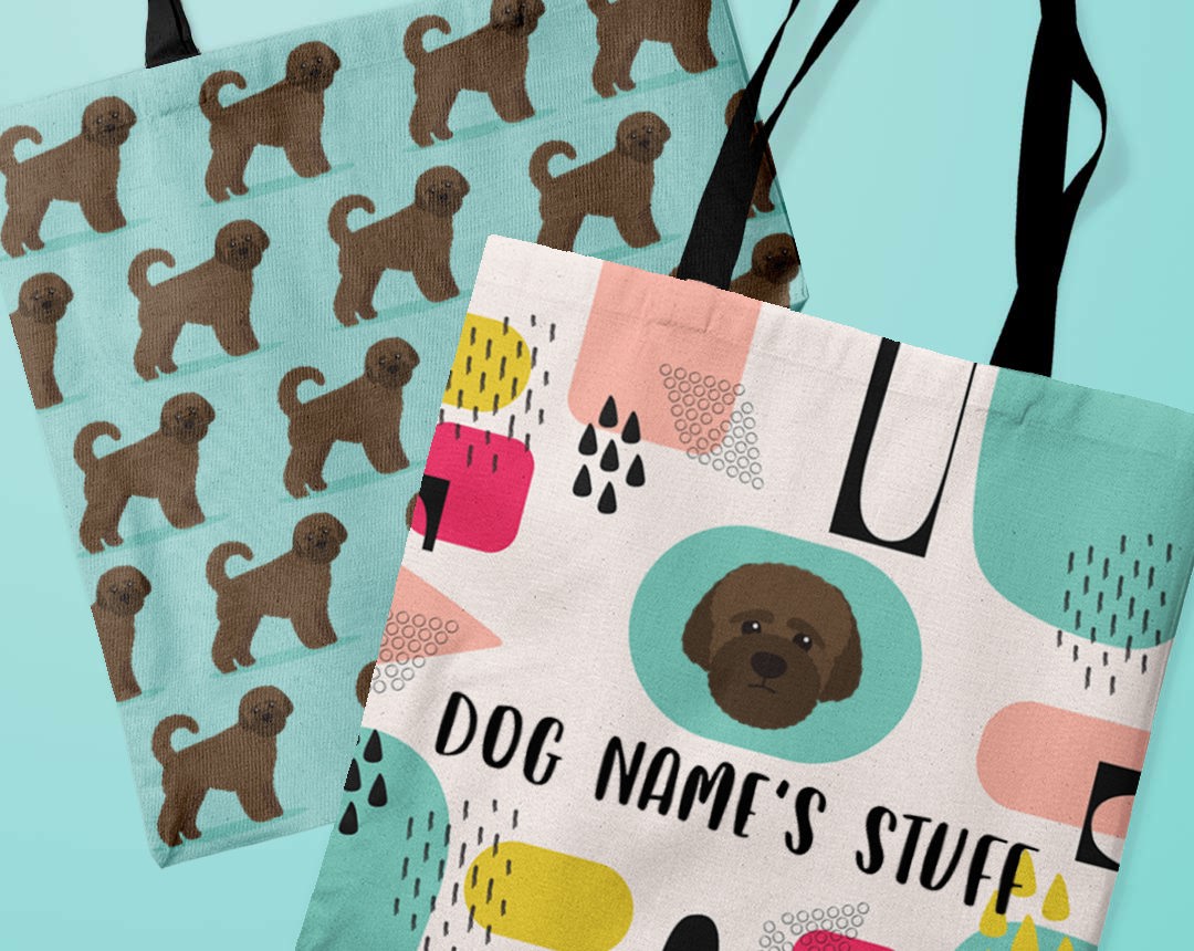 Two canvas bags featuring your dog