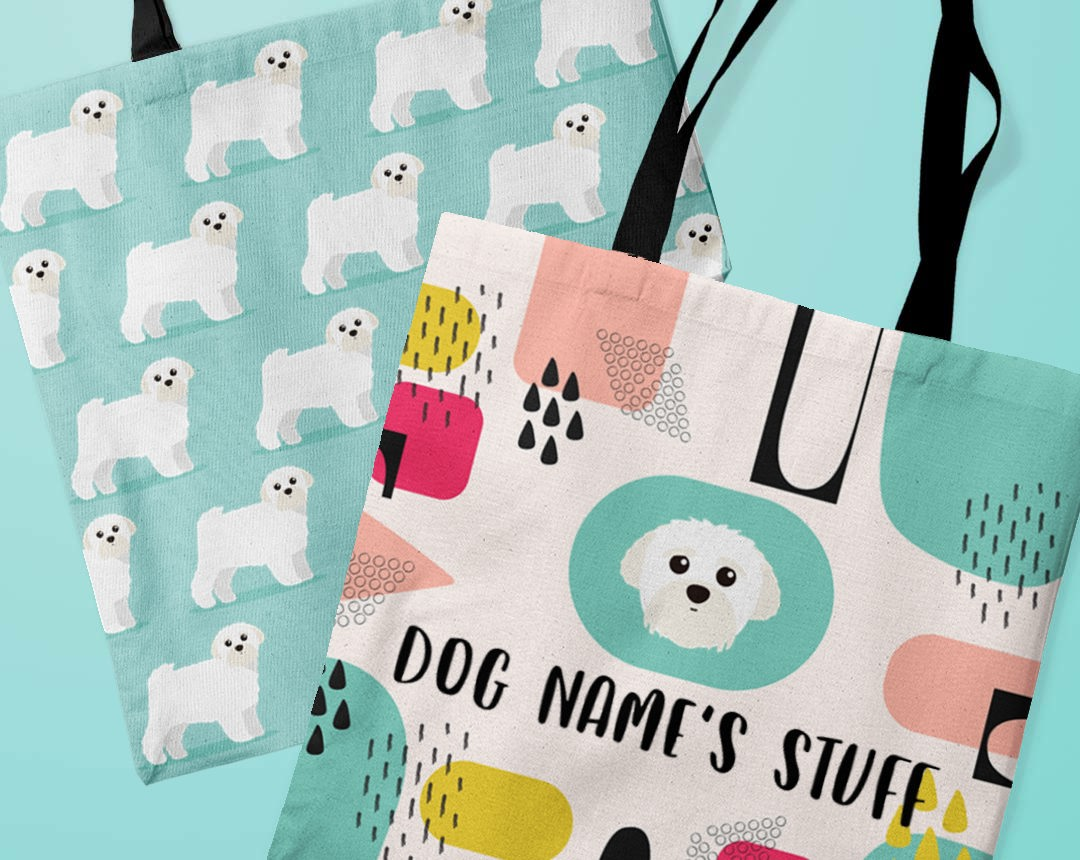 Two canvas bags featuring your dog