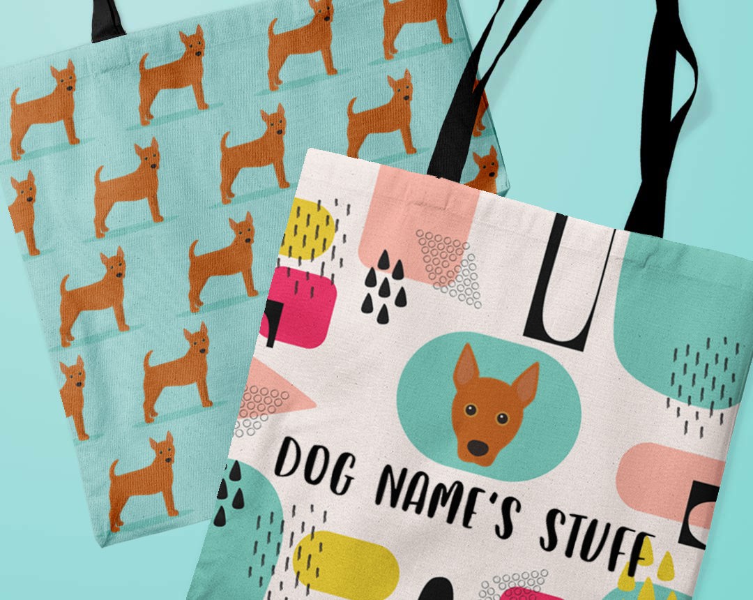 Two canvas bags featuring your dog