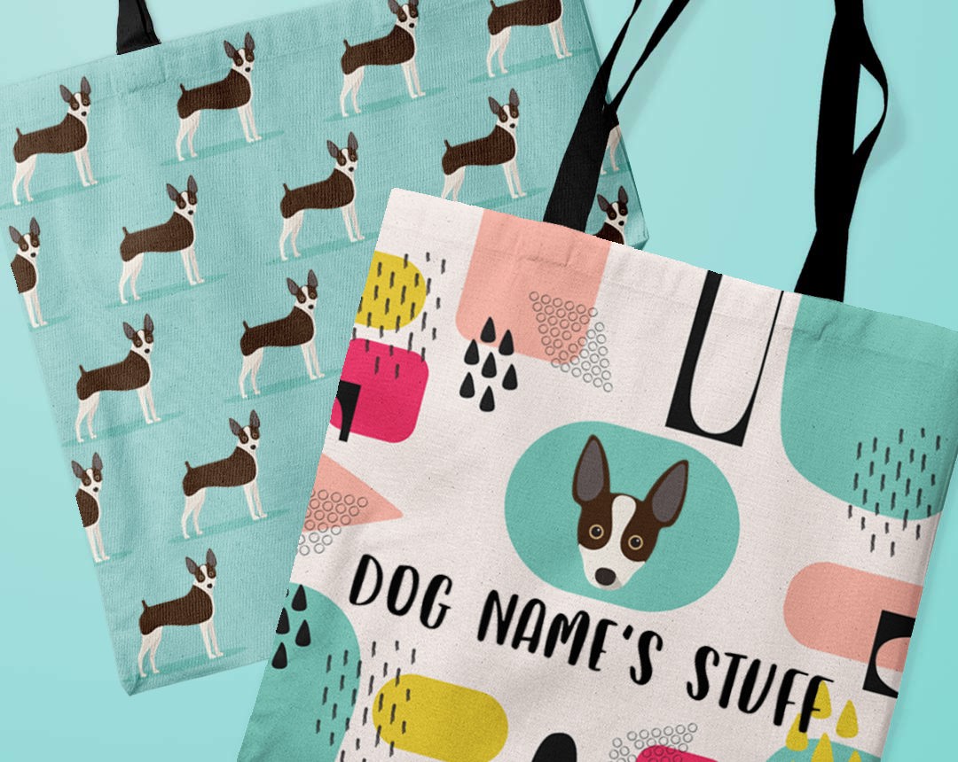 Two canvas bags featuring your dog