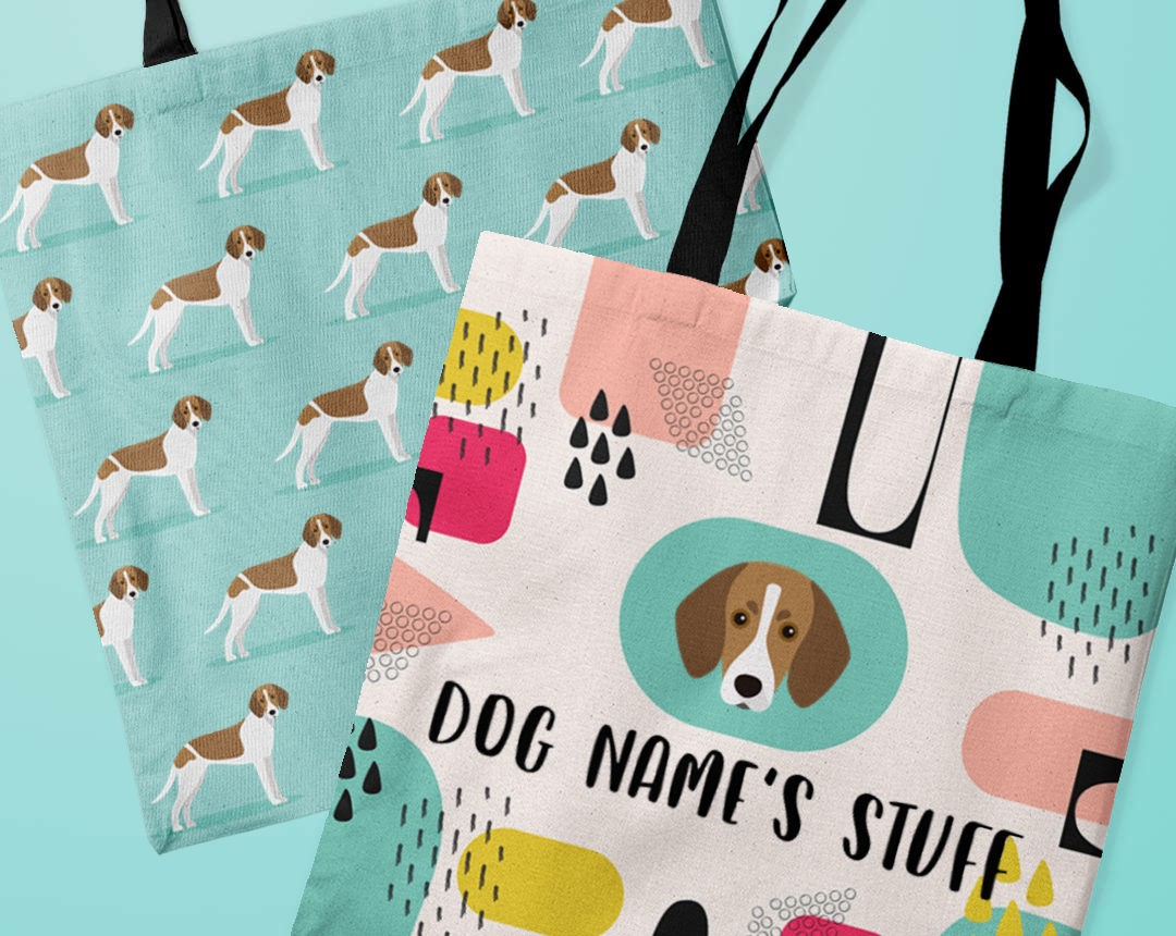 Two canvas bags featuring your dog