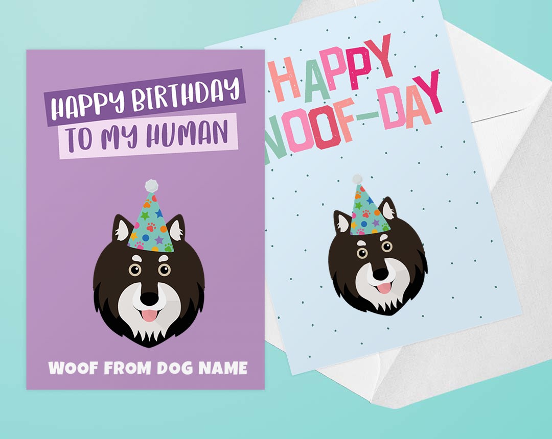 Two Personalised Dog Birthday Cards