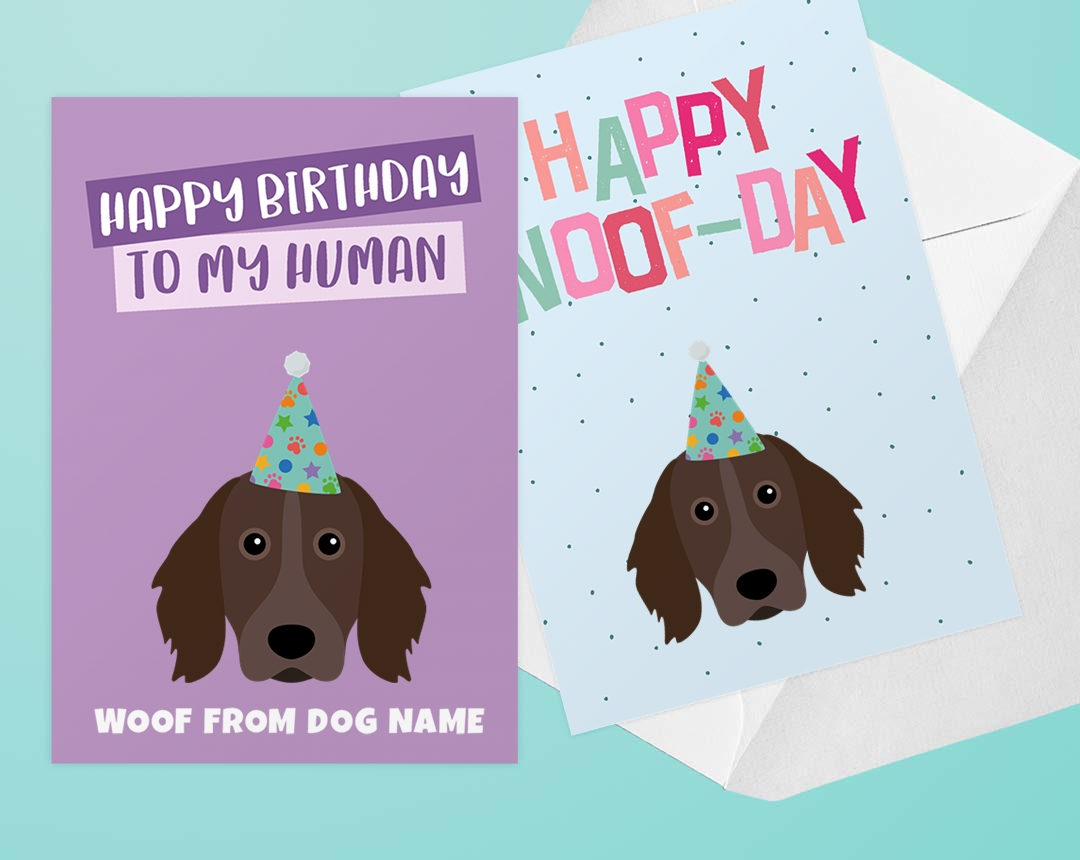 Two Personalised Dog Birthday Cards
