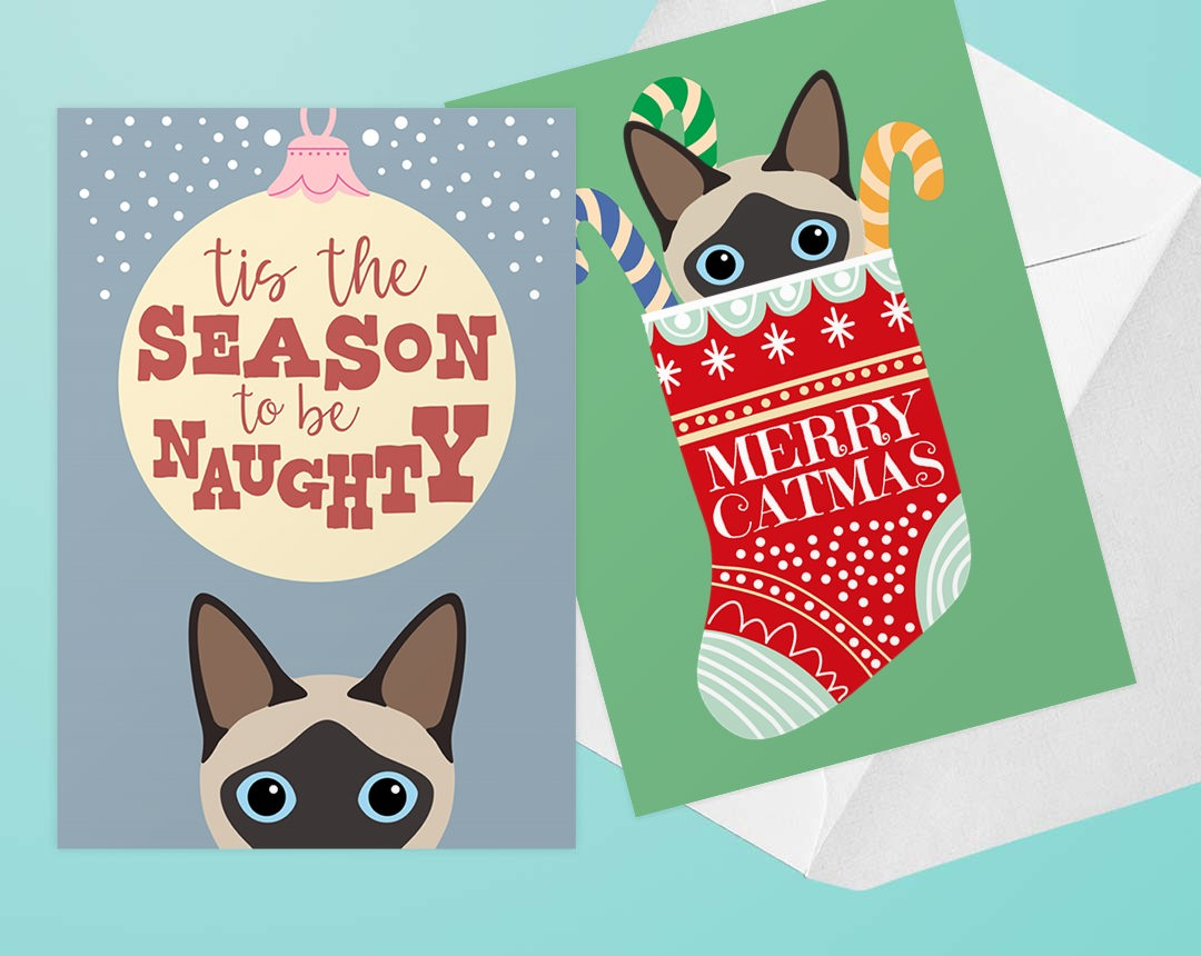 Personalized Cat Christmas Cards