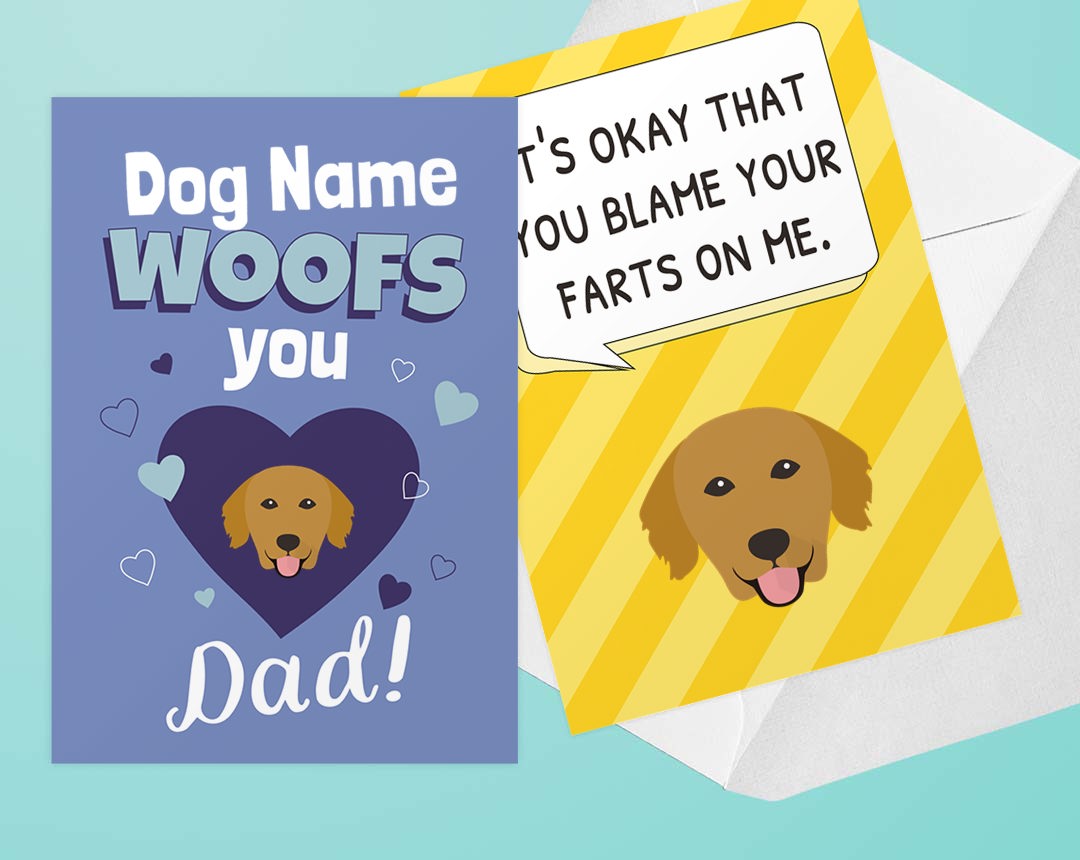 Personalized Greeting cards for Dog Dads