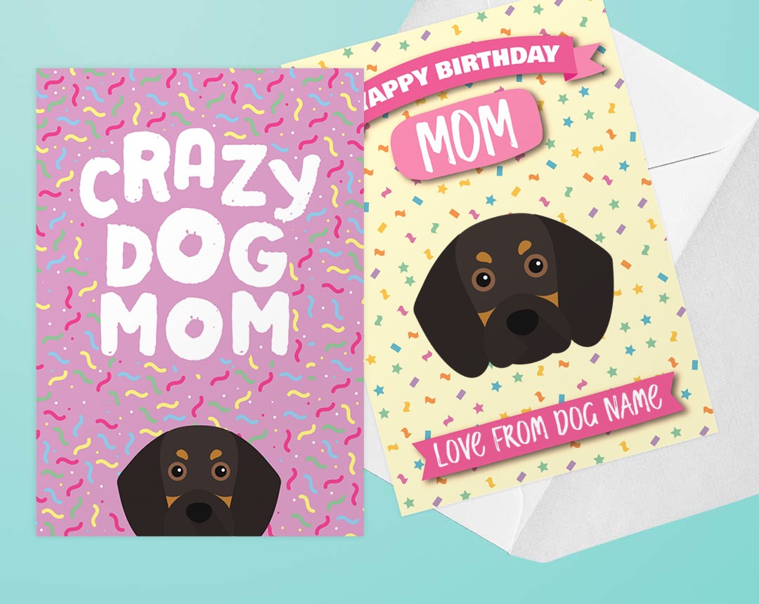 Personalized greeting card for dog moms