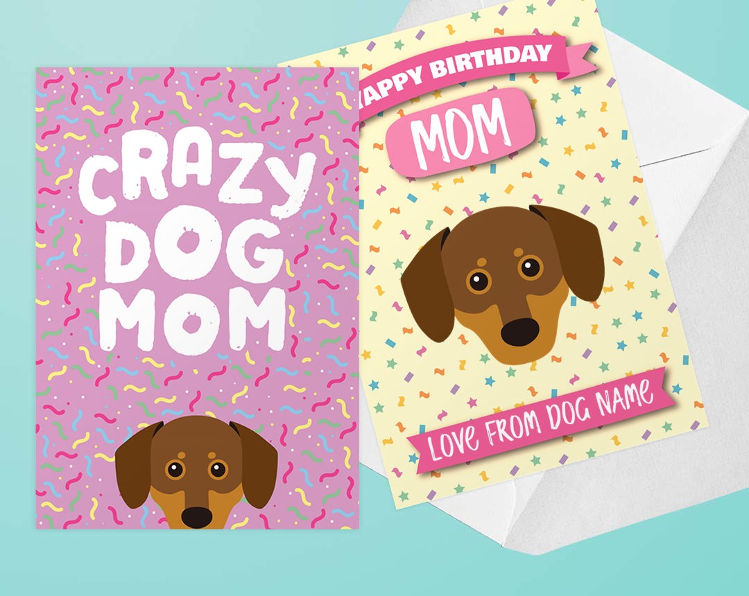 Personalized greeting card for dog moms