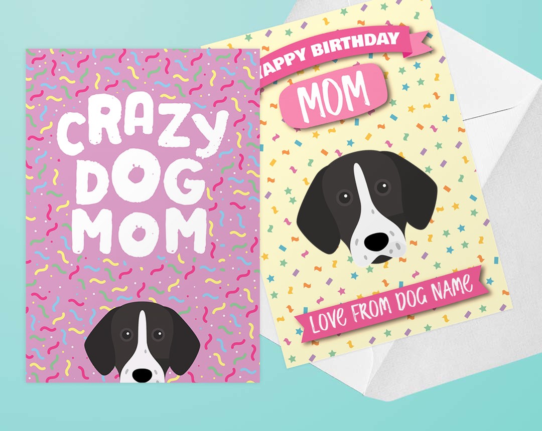 Personalized greeting card for dog moms