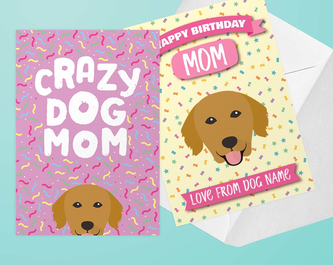 Personalized greeting card for dog moms