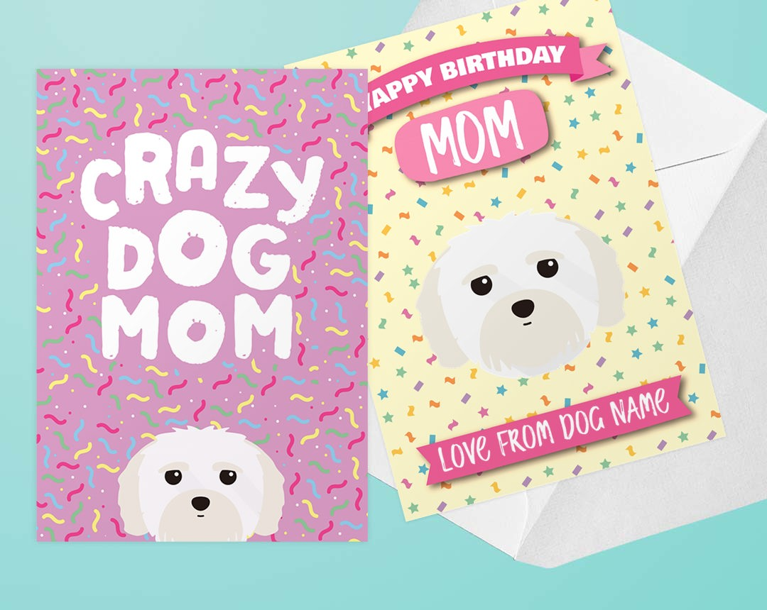 Personalized greeting card for dog moms