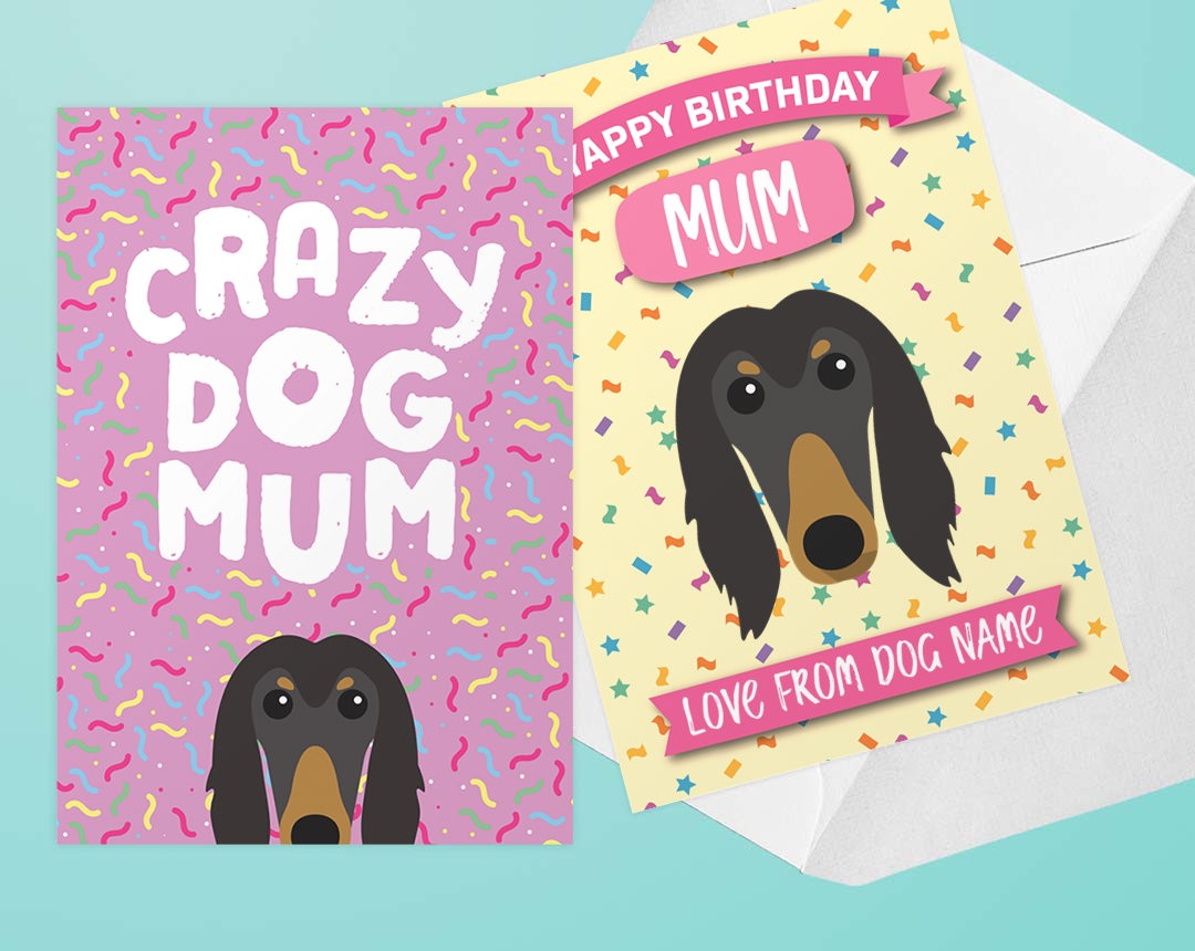 Two Personalised Dog Mum Cards