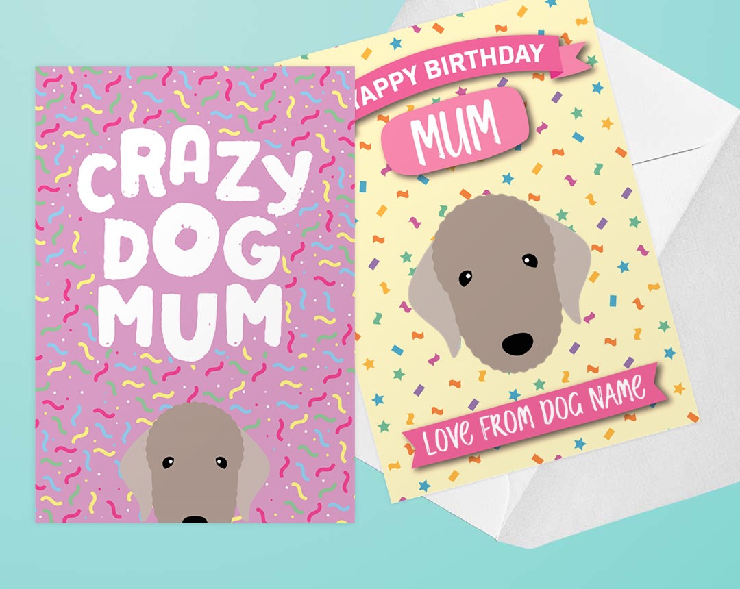 Two Personalised Dog Mum Cards