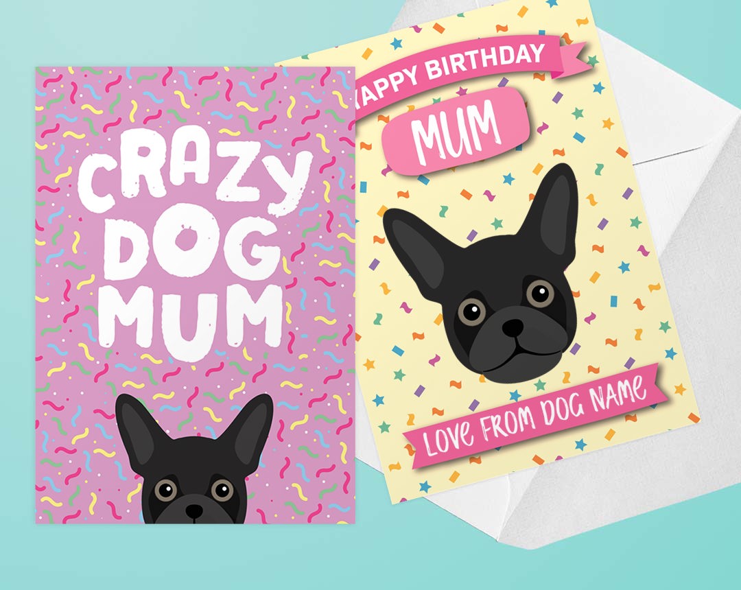 Two Personalised Dog Mum Cards