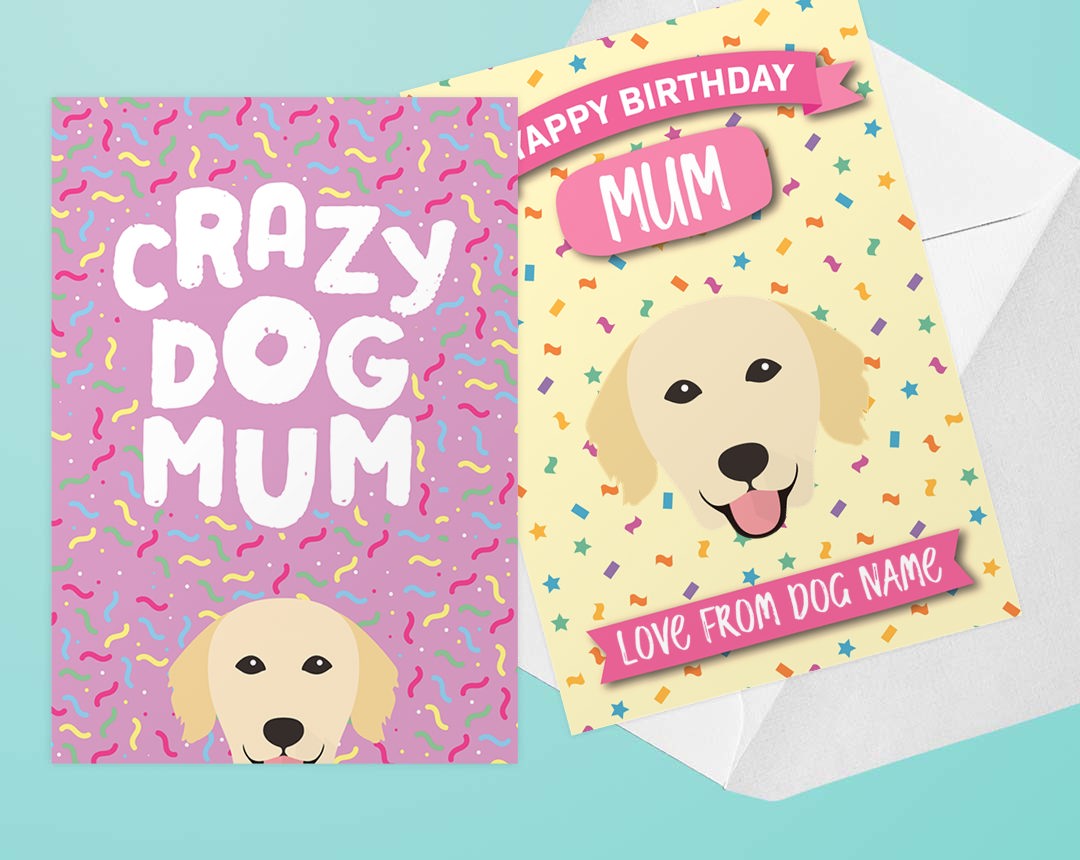 Two Personalised Dog Mum Cards