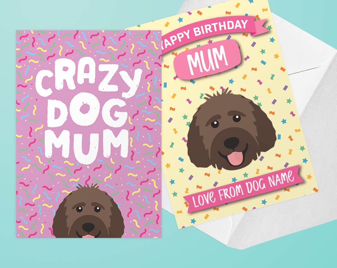 Two Personalised Dog Mum Cards