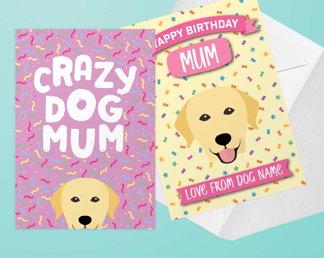 Two Personalised Dog Mum Cards