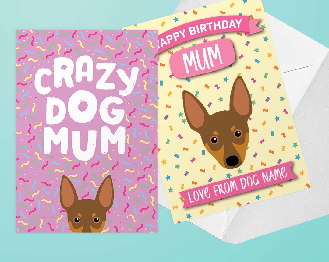 Two Personalised Dog Mum Cards