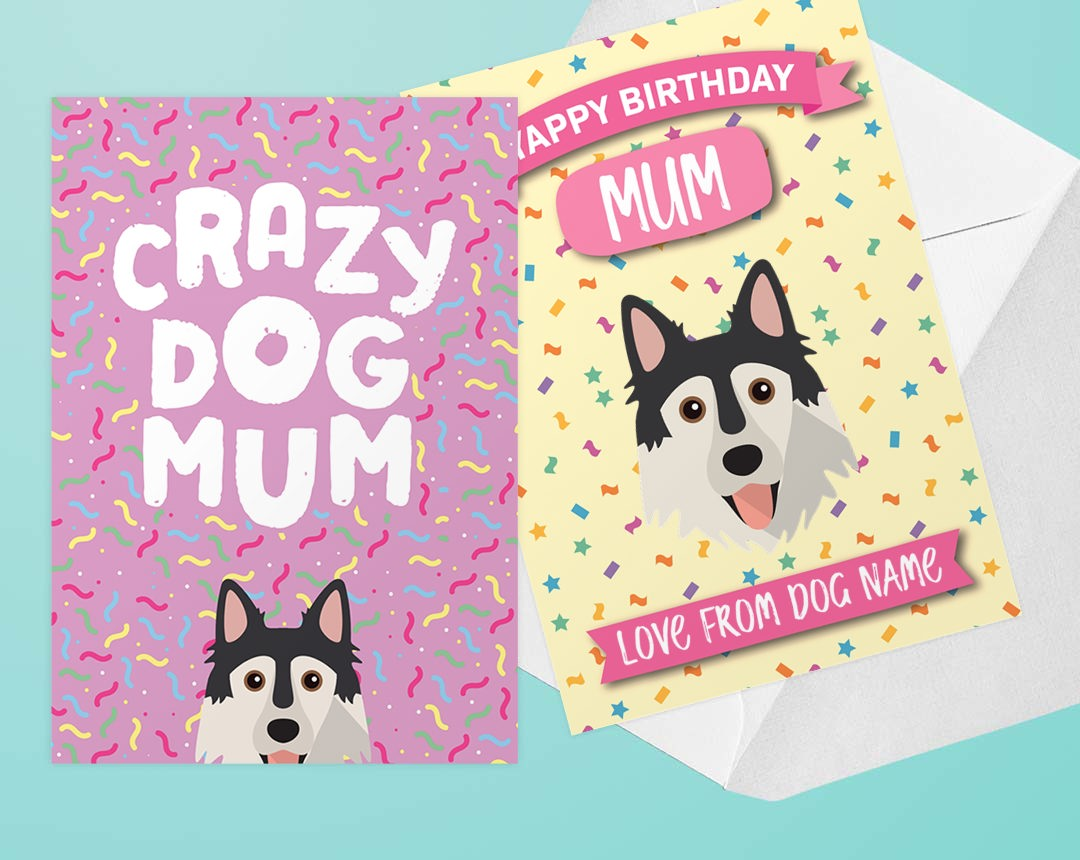 Two Personalised Dog Mum Cards