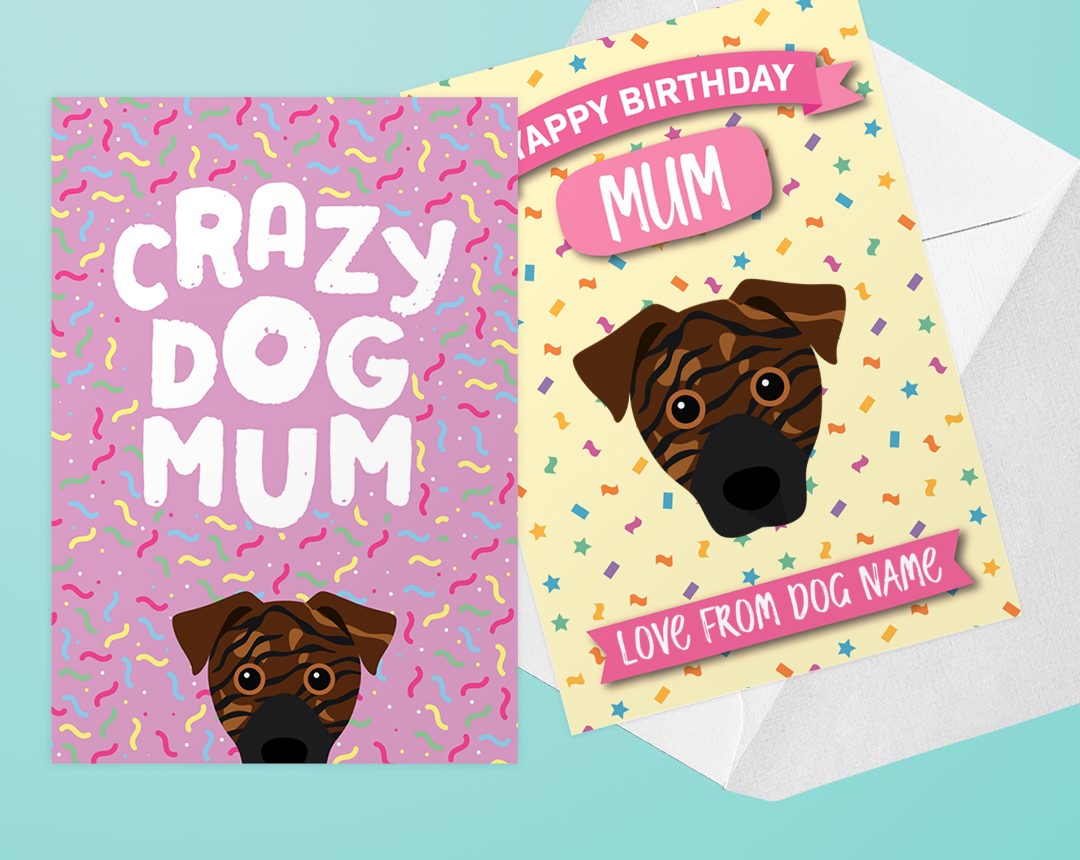 Two Personalised Dog Mum Cards