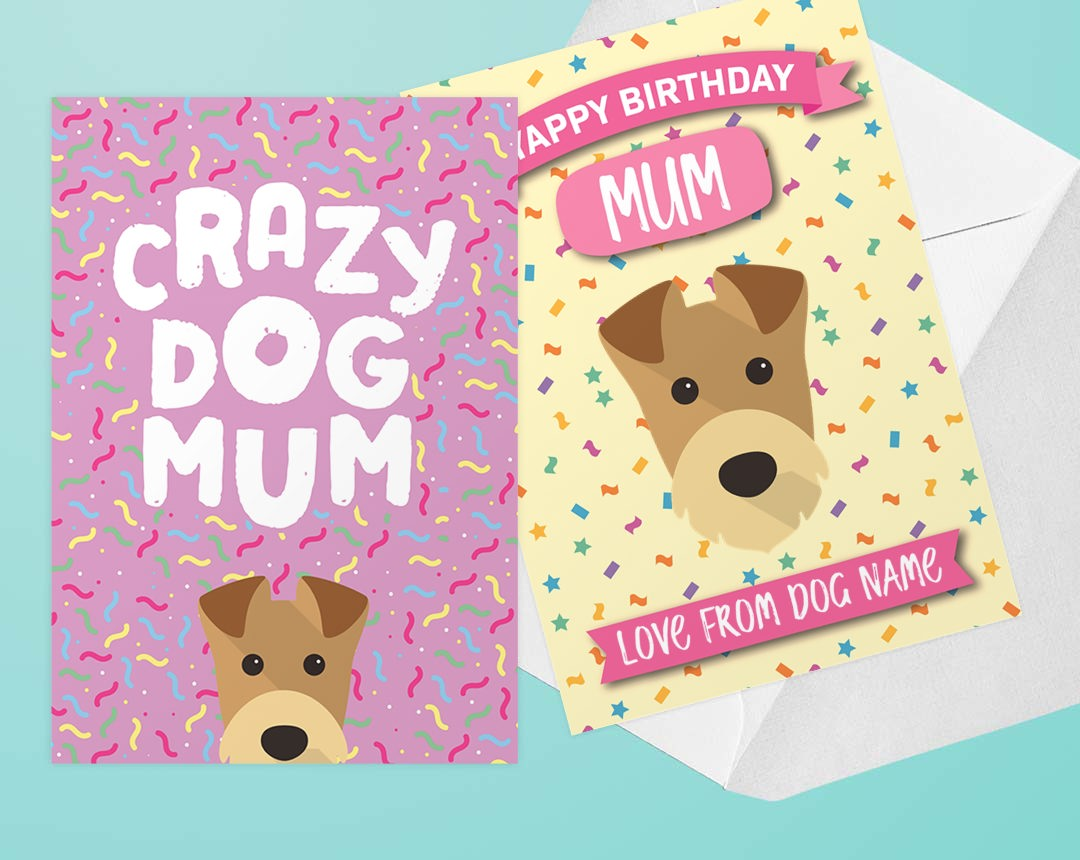 Two Personalised Dog Mum Cards