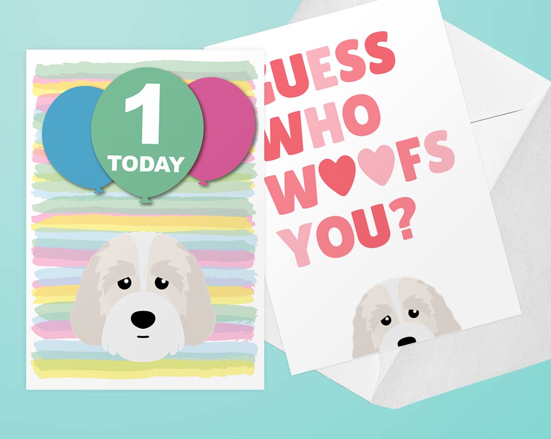 Two Best Selling Personalised Dog Greeting Cards