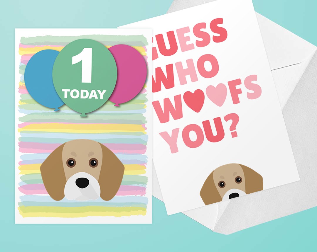 Two Best Selling Personalised Dog Greeting Cards